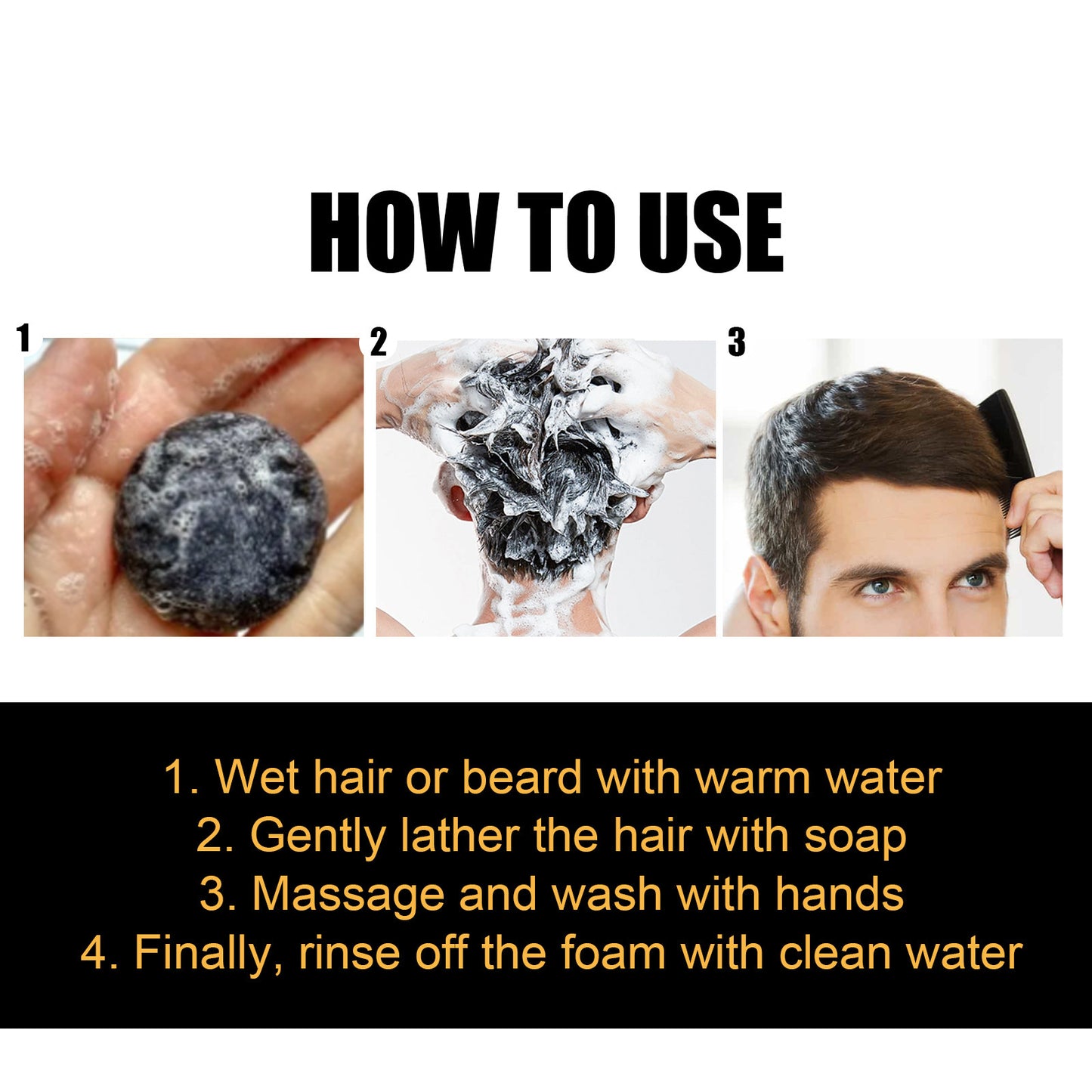 Black Hair Soap Gentle Moisturizing Clean Shampoo Soap