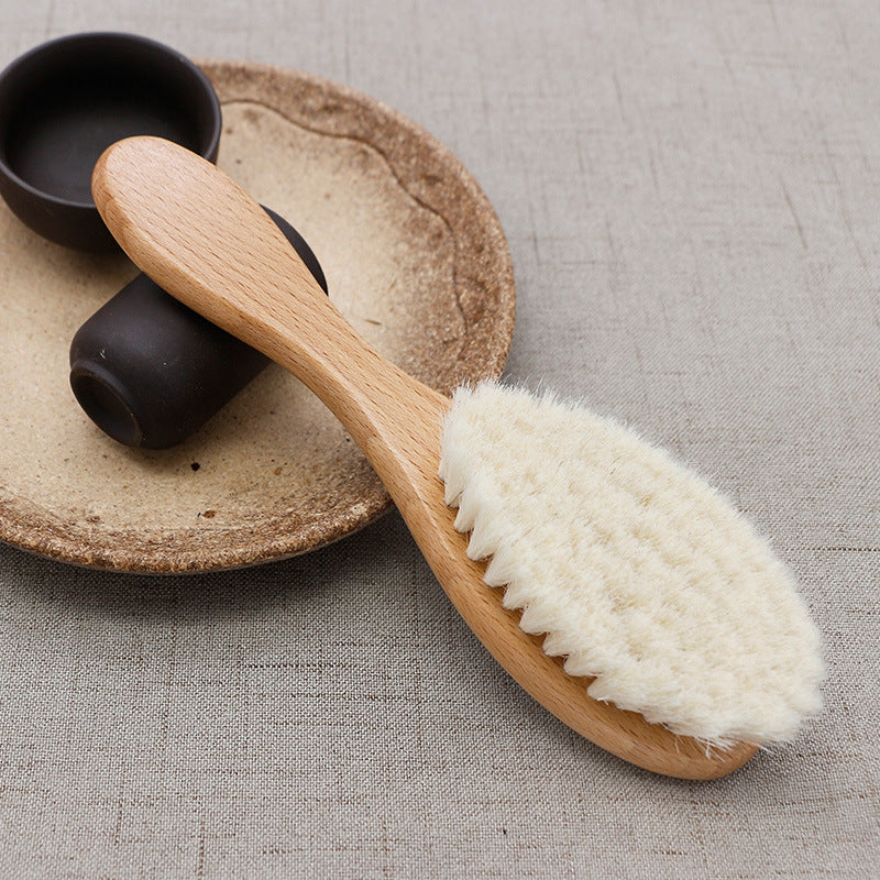 Baby shampoo brush solid wood wool brush