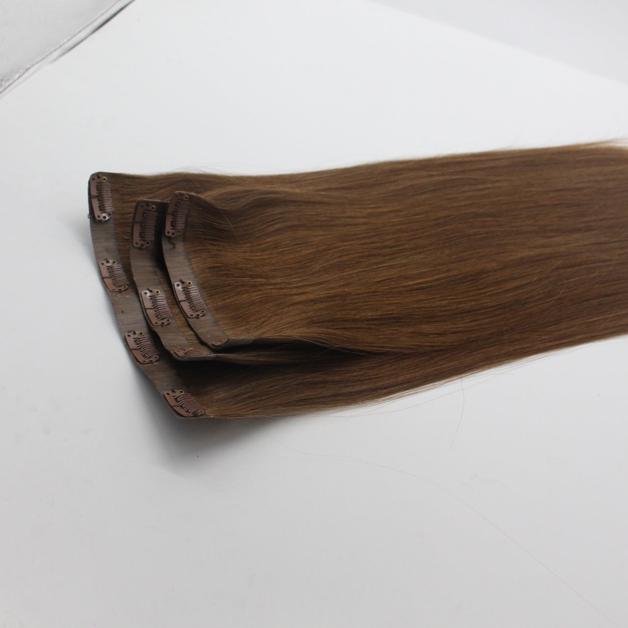 Clip hair clips in human hair extension