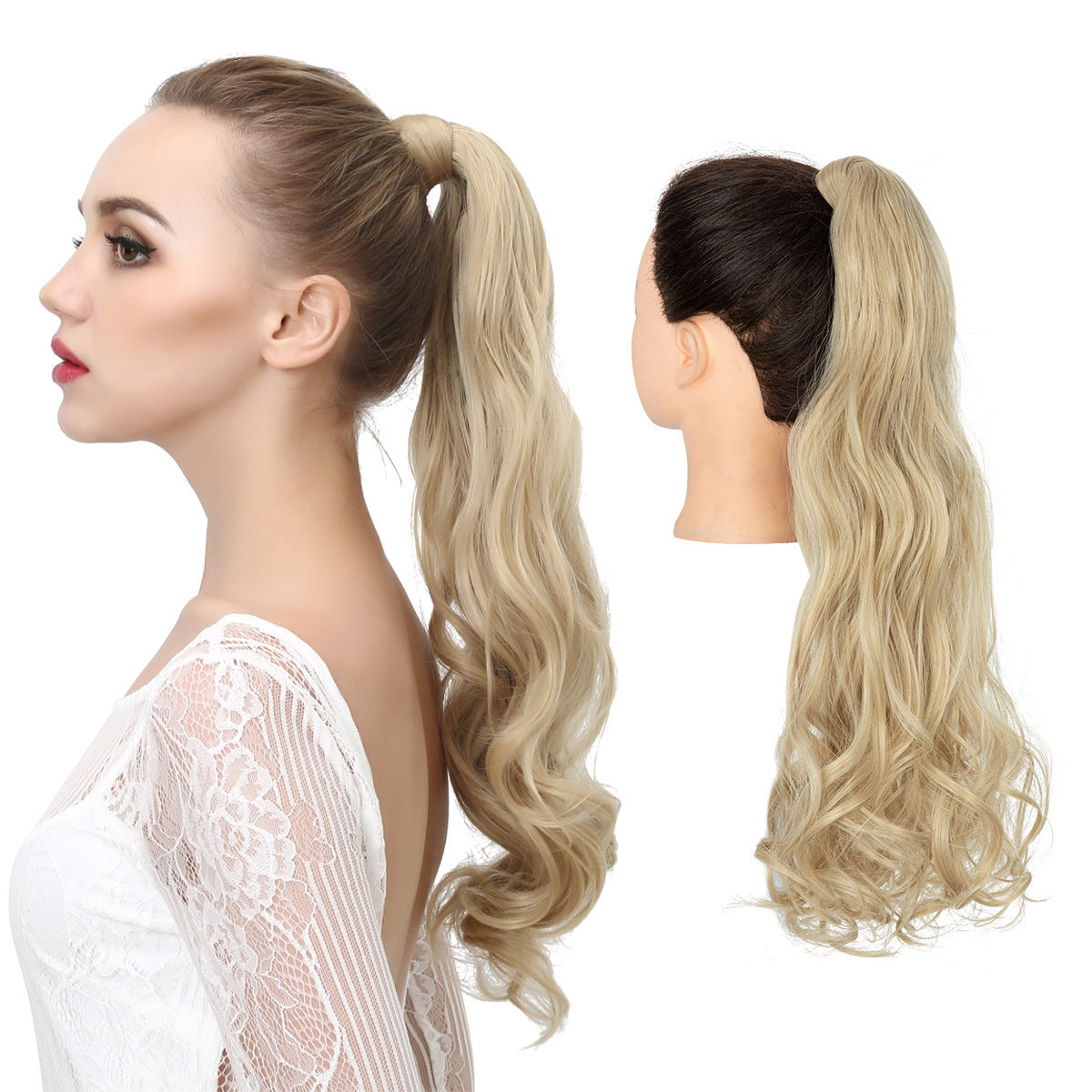 European And American Style Wig Fluffy Natural Ponytail