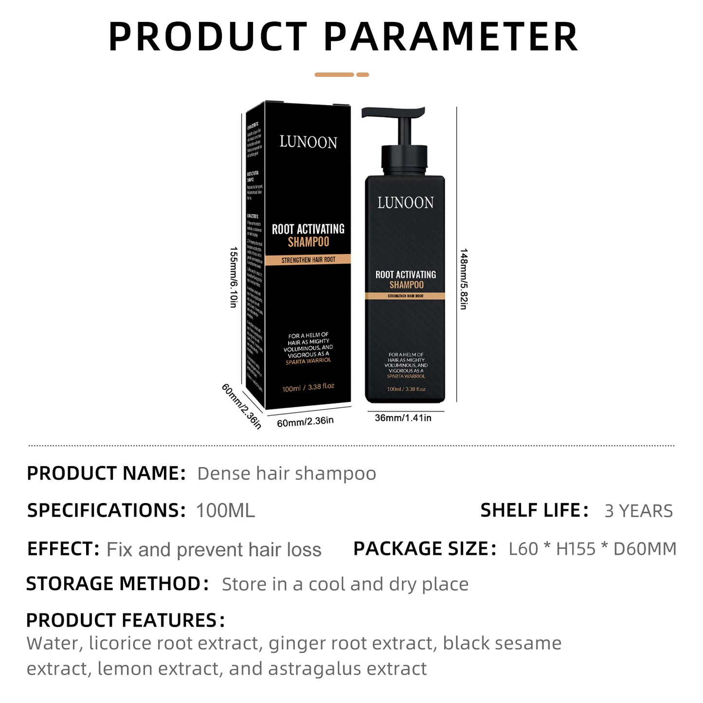 Home Men And Women Fashion Simple Dense Hair Shampoo