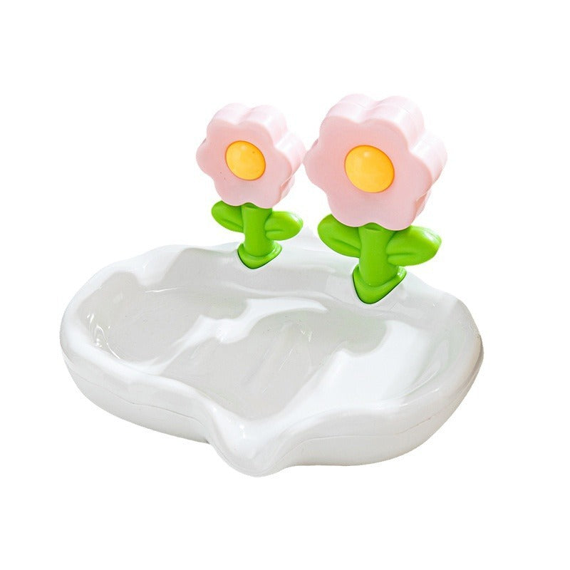 Draining Flowers Soap Dish Home Creative