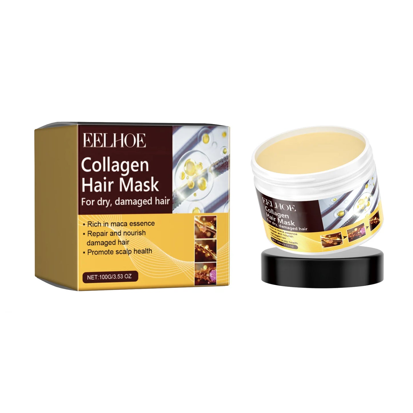 EELHOE Hair Repair Mask Collagen Nourishing Hair Mask Improve Damaged Hair Repair Smoothing Treatment Straightening Conditioner