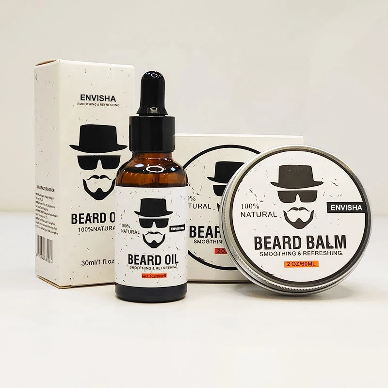 ENVISHA Beard Growth Serum Cream Essential Oil Natural Hair Loss Products For Men Beard Care Hair Growth Nourishing Moisturizing