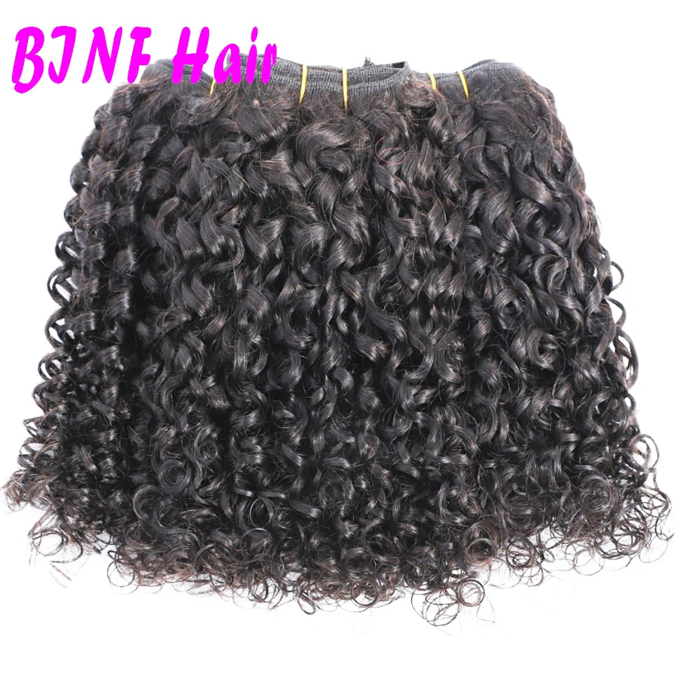 Short Pixie Curly Human Hair Bundle Brazilian Rose Bouncy Curly Soft Weave Thick Raw 100% Natural Hair 1/3/4 Pcs Options