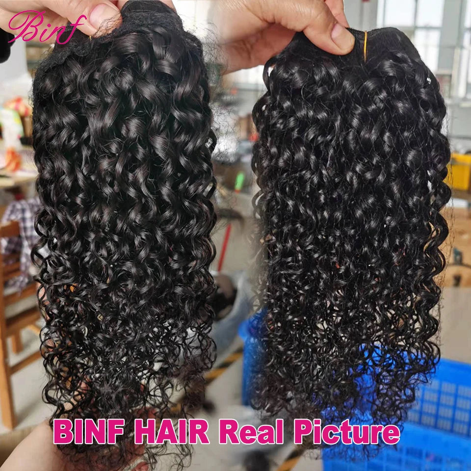 Pixie Curly Human Hair Bundles Deep Curly Hair Bundles Brazilian Raw Hair Weaving 8-40 Inch Human Hair Loose Deep Wave Bundles