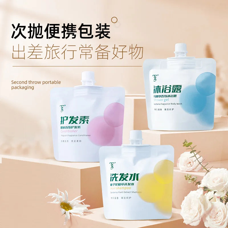 Portable Travel Shampoo & Conditioner Set Sample Disposable Travel Hotel Shampoo & Conditioner Body Wash