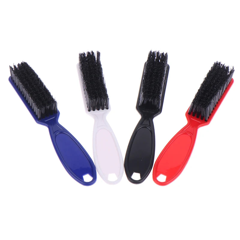 Small Beard Styling Brush Logo Professional Shave Beard Brush Barber Vintage Oil Head Shape Carving Cleaning Brush