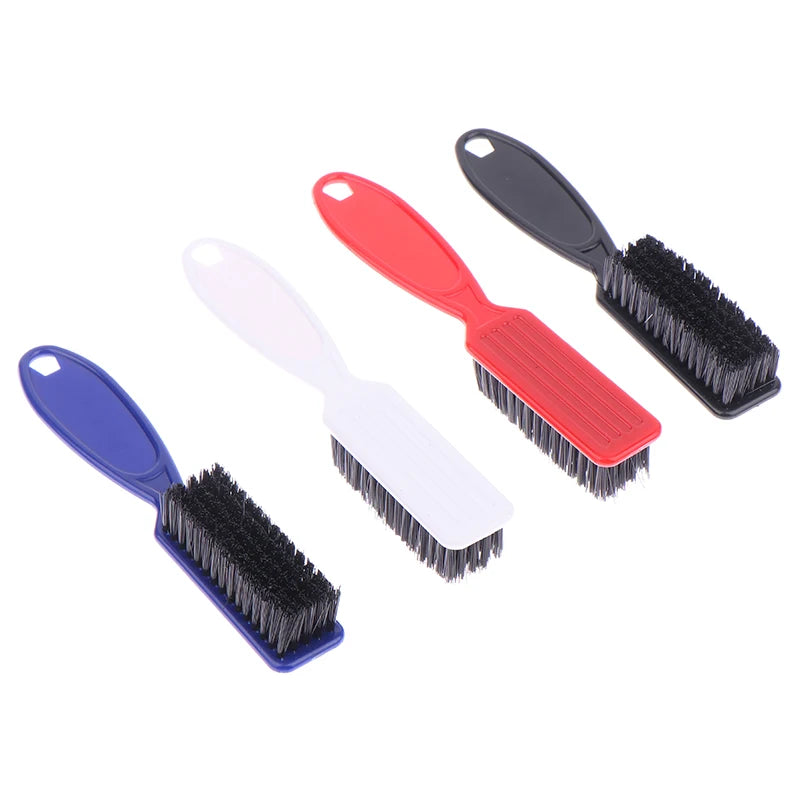 Small Beard Styling Brush Logo Professional Shave Beard Brush Barber Vintage Oil Head Shape Carving Cleaning Brush