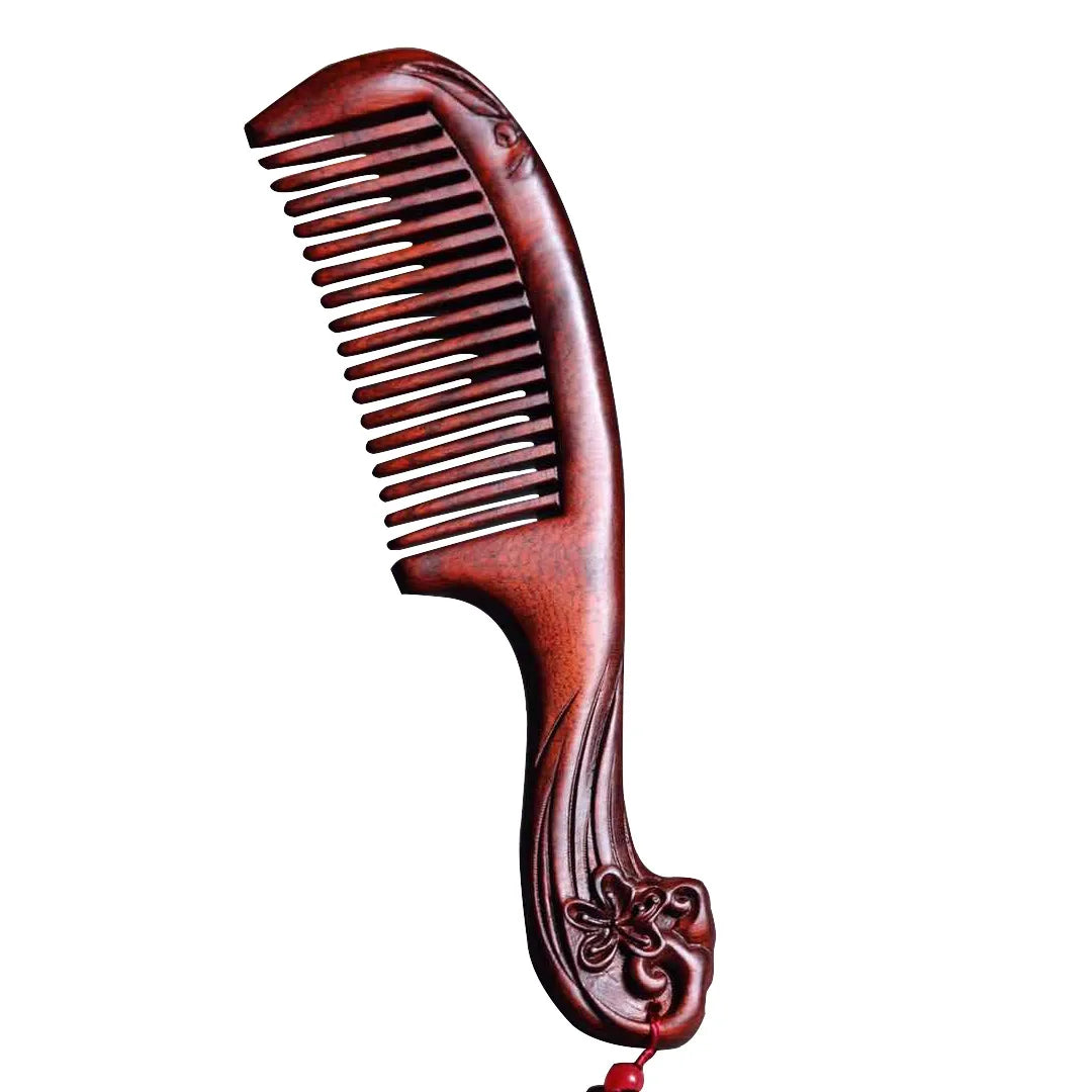 Rosewood antique carved wooden comb hand-polished wooden crafts wooden massage comb to give his girlfriend a gift.