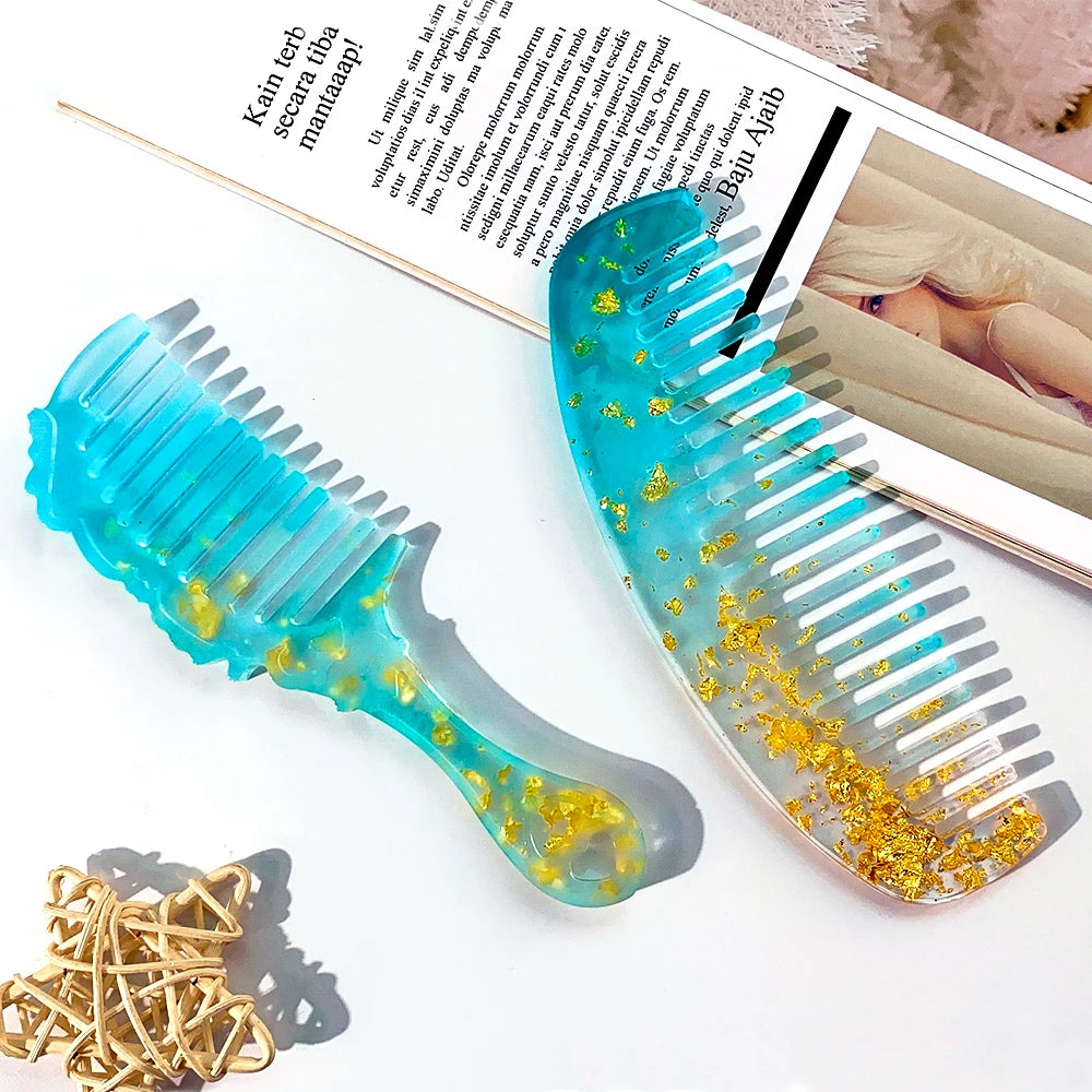 DM730 Wholesale Silicone Comb Resin Mold Salon Hair Styling Tool Epoxy Accessories Joutils Fabrication Bijoux