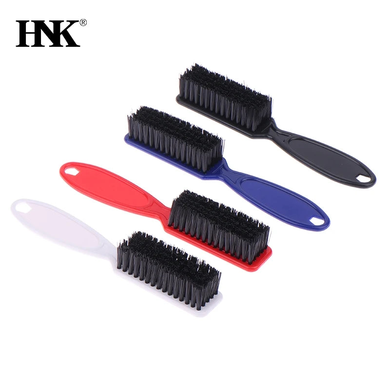 Small Beard Styling Brush Logo Professional Shave Beard Brush Barber Vintage Oil Head Shape Carving Cleaning Brush