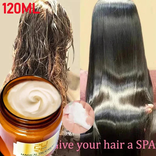 120ml Keratine Magical Hair Mask Protein Straighten Repair Dry Frizzy Damaged Cream Pro Soft Smooth Shiny Deep Moisturizing Care