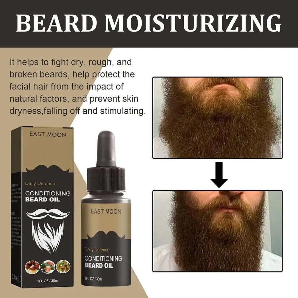 30ml Beard Oil Moisturizing Mustaches Conditioner Oil Strengthens Mustaches Beards Beard Nourishing Soften Shine Smooth Z0Y6