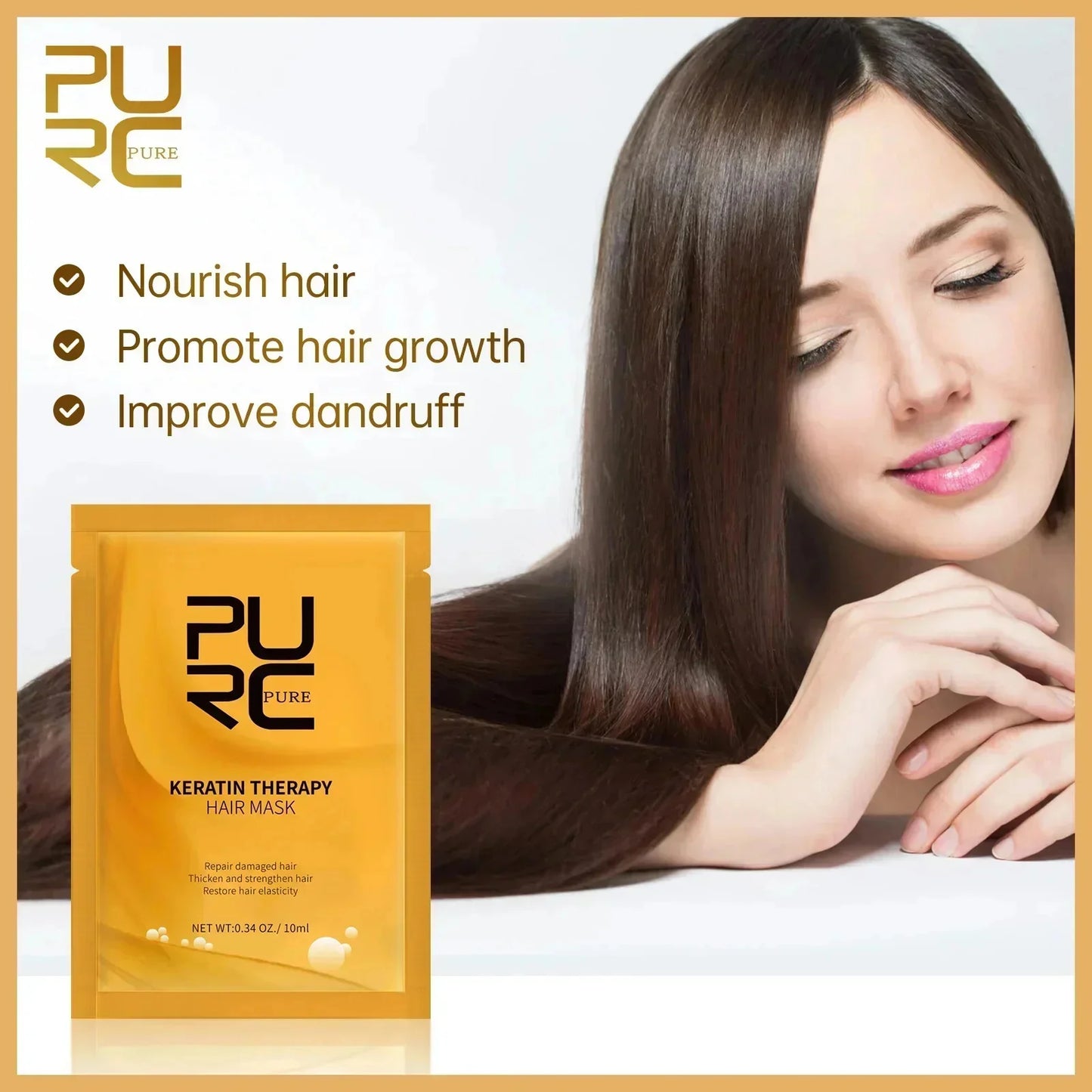 PURC Keratin Hair Mask Smoothing Straightenig Soft Repair Drying Damaged Frizz Hair Professional Women Nourish Hair Care Product