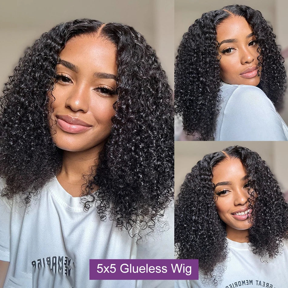 Deep Wave 250% Short Bob 13x4 Lace Front Human Hair Wig Loose Curly Wave 13x6 Transparent Lace Frontal 5x5 Closure Wig For Women