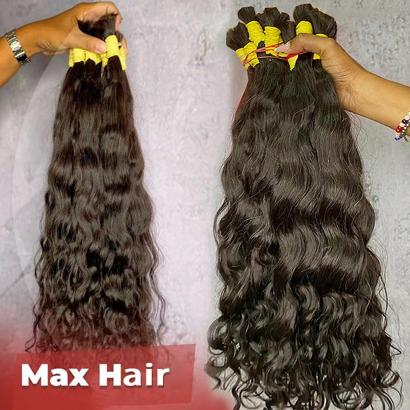 Body Wave Curly Human Hair Bulk Extension 100% Unprocessed Natural Fusion Virgin Human Hair Bundles No Weft For Braiding 30 Inch