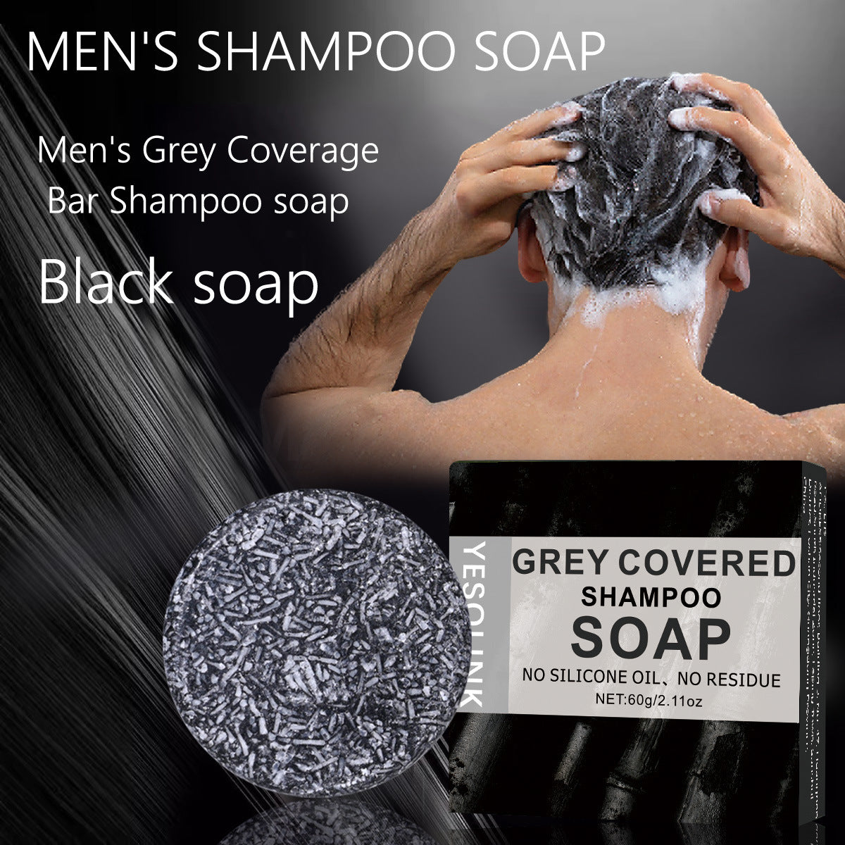 Polygonum Multiflorum Black Sesame Bamboo Charcoal Shampoo Soap