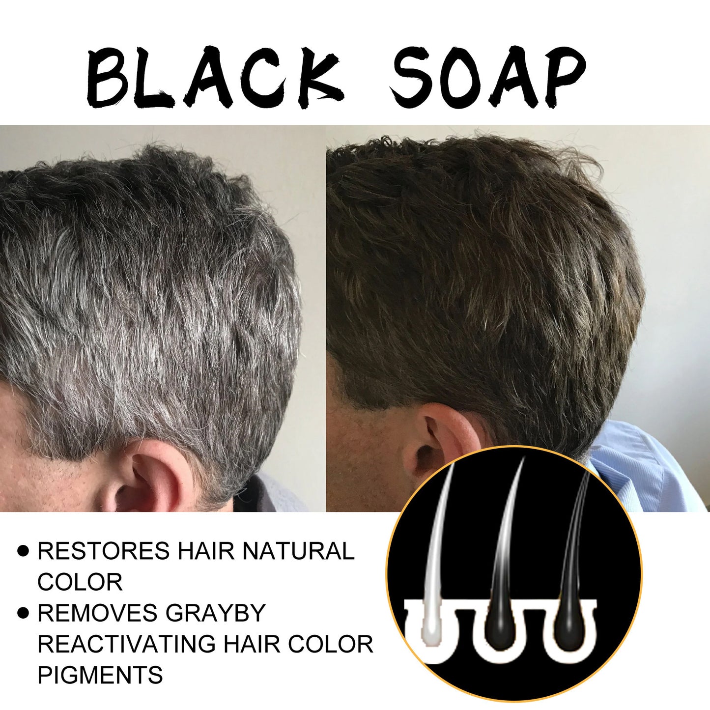 Black Hair Soap Gentle Moisturizing Clean Shampoo Soap